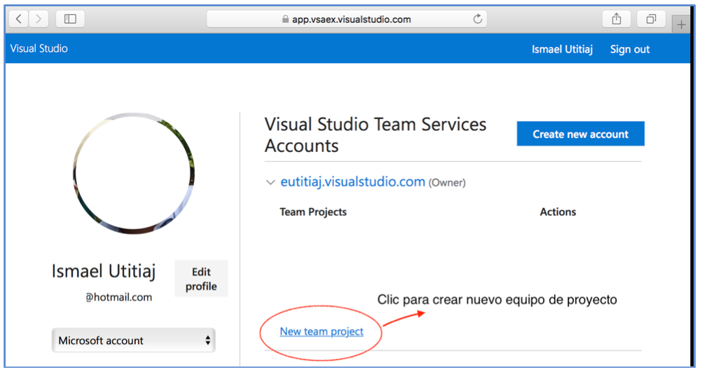 Integración Visual Studio Team Service (VSTS) y Microsoft Dynamics 365-3