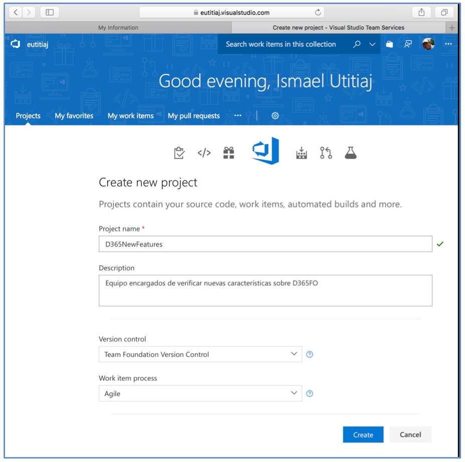 Integración Visual Studio Team Service (VSTS) y Microsoft Dynamics 365-4
